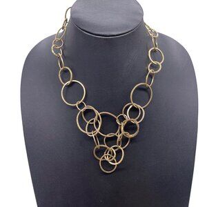 Lydell NYC Gold-Tone Interlocking Circle Statement Necklace 18 Inches Long